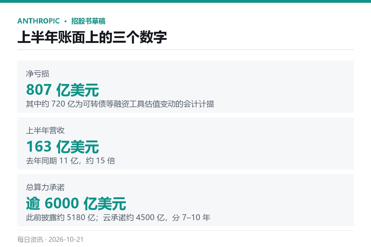Anthropic 招股书：半年亏 807 亿美元，720 亿是账面数