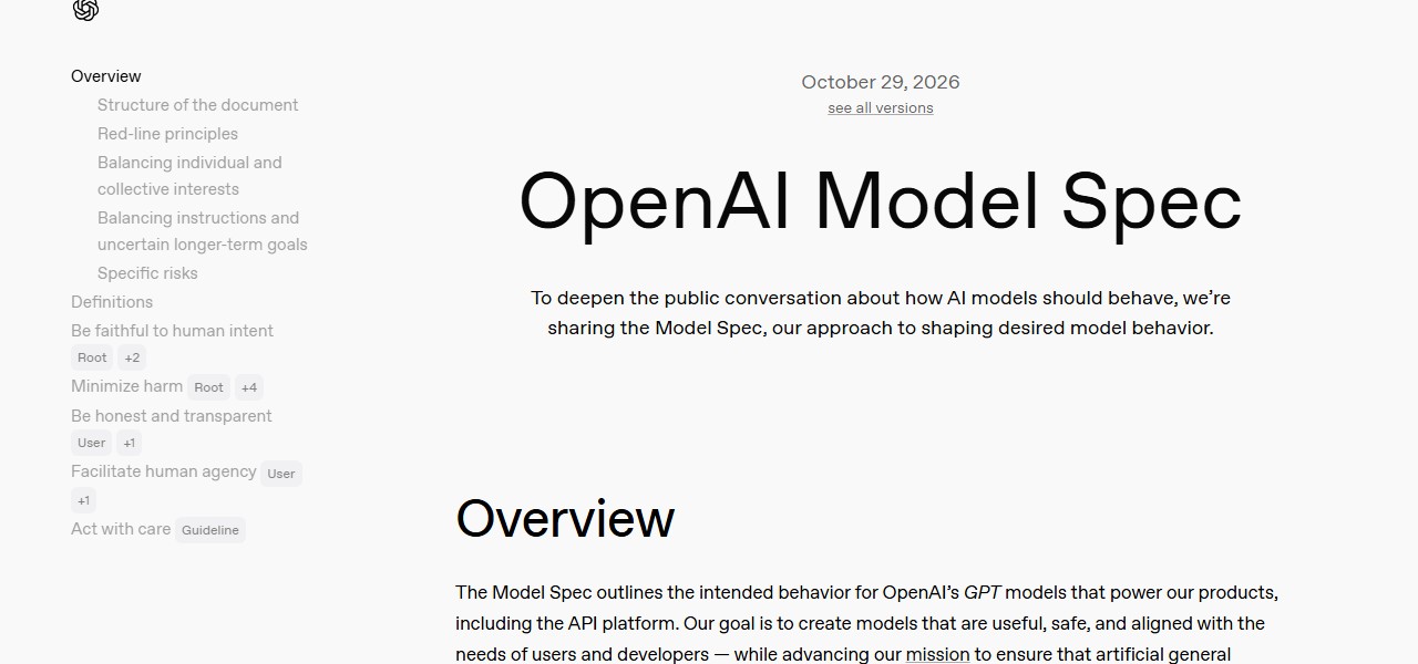 OpenAI 官方 Model Spec 文档